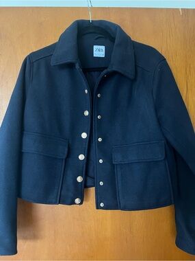 Zara Navy Crop Jacket